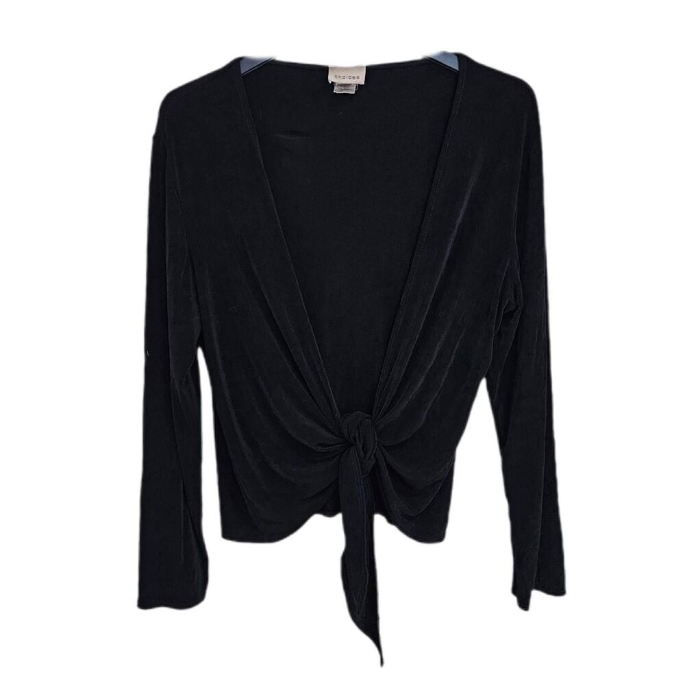 90s whimsigoth witchy black long sleeve cardigan with tie